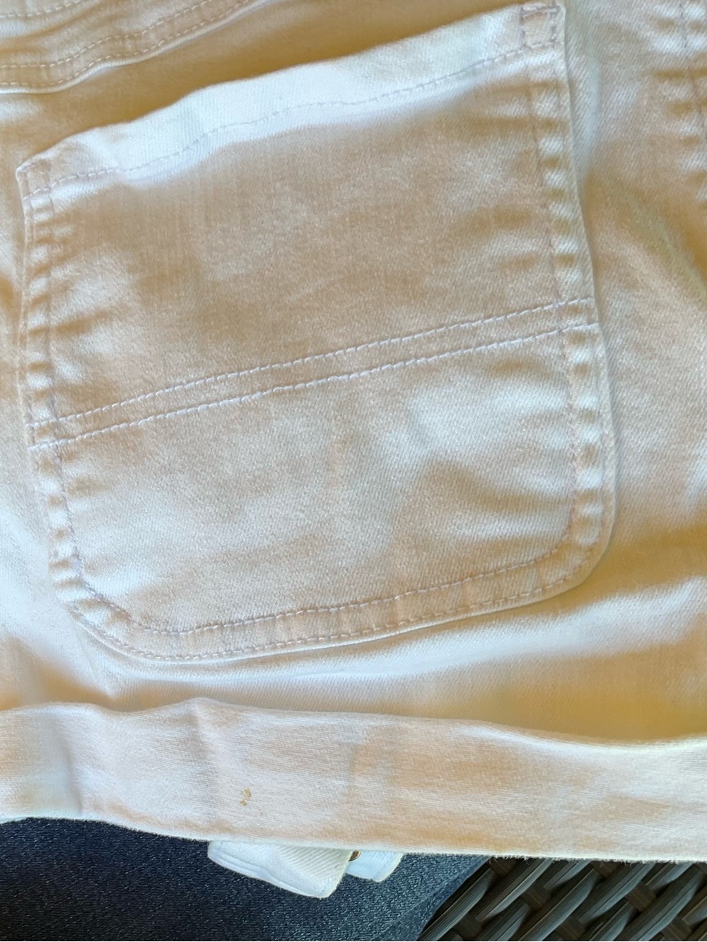 Dickies Girl White Shortalls Overalls Shorts Women’s Size Large Stretch - Picture 6 of 7